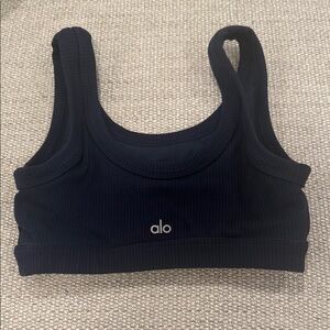 Alo navy ribbed bra size S